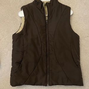 Brown reversible vest